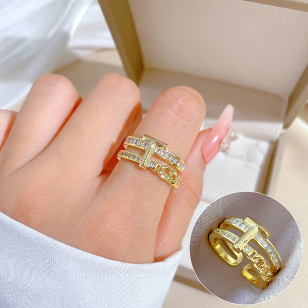 Women Cartoon Crown Brass Electroplating Rings