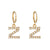 Minimalist Letter Number Text Stainless Steel 18K Gold Plated Earrings