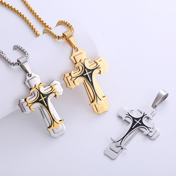 Hip Hop Cross Stainless Steel Polishing Pendants