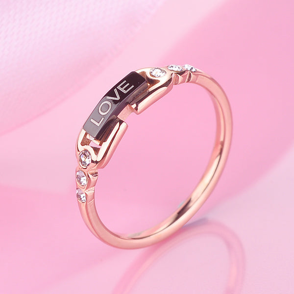 Chinese Women Geometric Titanium Steel 18K Gold Plated Rings