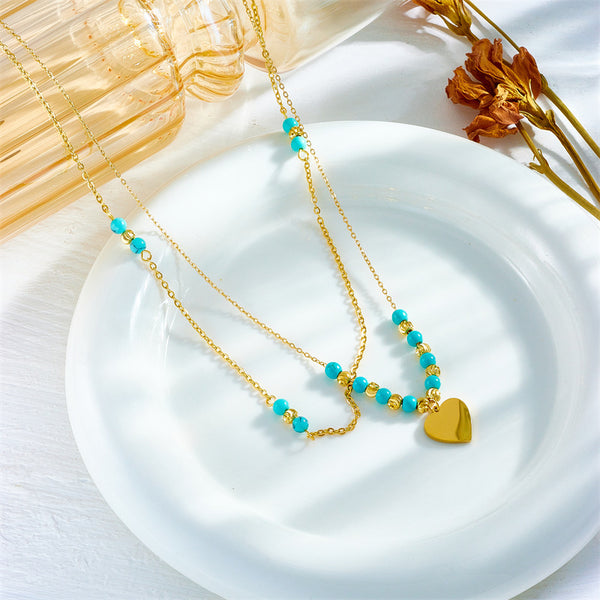 Heart Titanium Steel Electroplating Necklaces