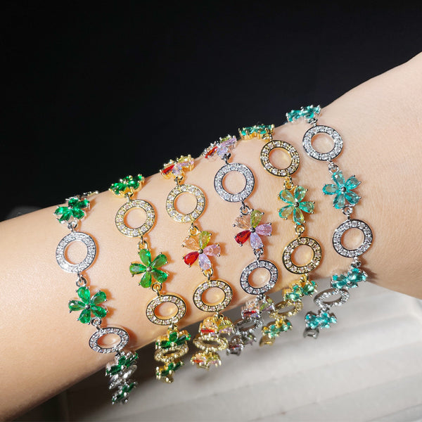 Versatile Women Flower Flower Copper Electroplating Bracelets