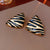 Mid-century Modern Stripe Geometric Alloy Diamond Inlay Earrings