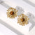 Flower Stainless Steel Electroplating Stud Earrings