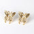 Moderate Luxury Butterfly Geometric Bowknot Copper Diamond Inlay Stud Earrings