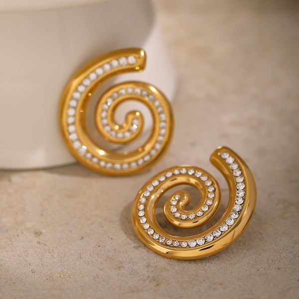 IG Style Circle Stainless Steel 18K Gold Plated Earrings