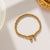 Moderate Luxury Women Round Geometric Titanium Steel 18K Gold Plated Bracelets