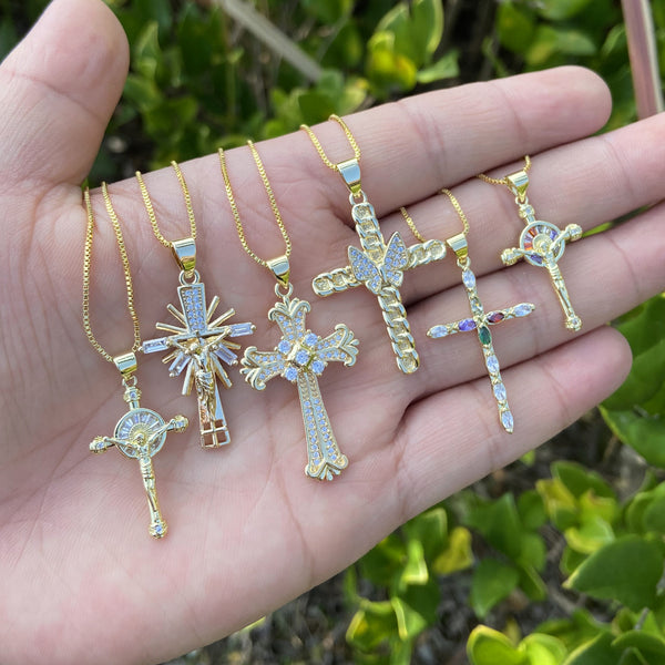 Unisex Cross Copper Electroplating Pendants