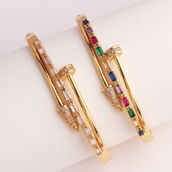 Moderate Luxury Zircon Electroplating Bangles