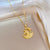 Korean Women Moon Geometric Stainless Steel Electroplating Necklaces