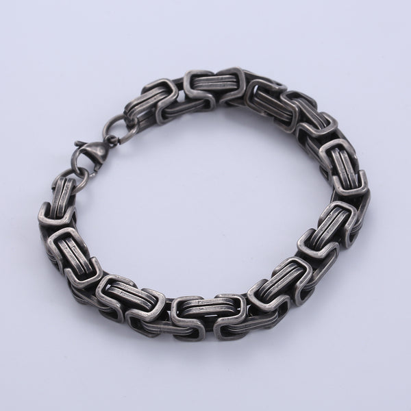 Retro Men Vintage Geometric Metal Geometric Titanium Steel Bracelets