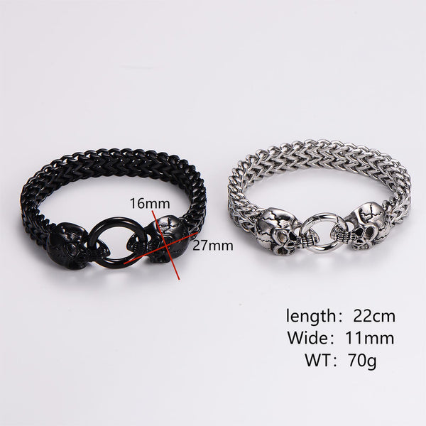 Expressive Men Skull Geometric Stainless Steel Electroplating Bracelets