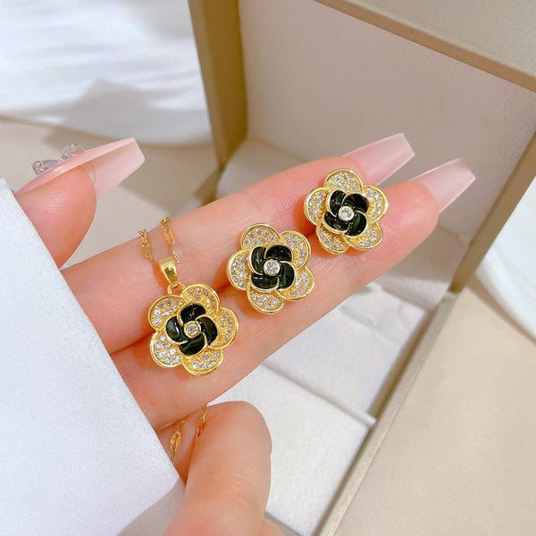 Korean Cosmos Geometric Titanium Steel Electroplating Earrings