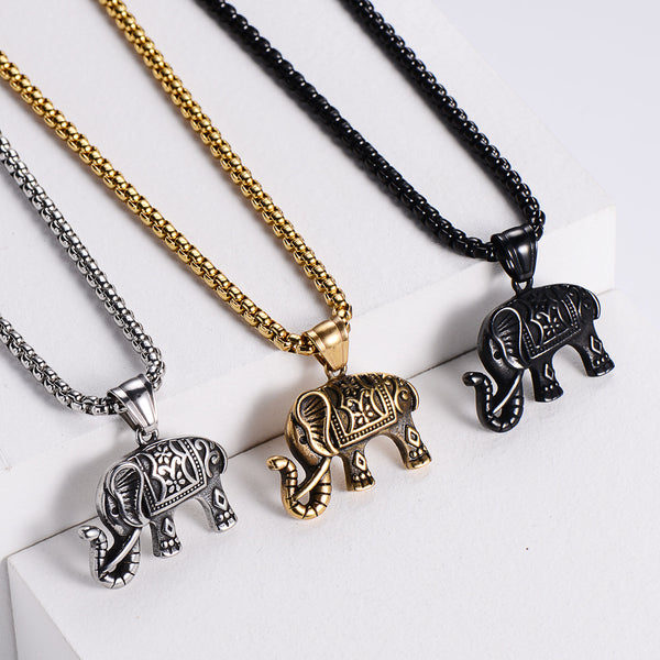 Unisex Metal Retro Vintage Chinese Zodiac Animal Stainless Steel Electroplating Pendants