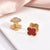 Moderate Luxury Flower Copper Diamond Inlay Stud Earrings