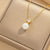 Moderate Luxury Round Geometric Artificial Pearl Electroplating Necklaces