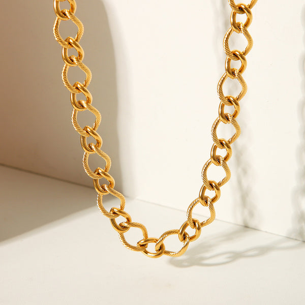 IG Style Chain Geometric Stainless Steel Electroplating Necklaces