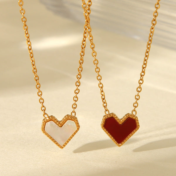 IG Style Chain Heart Geometric Heart Stainless Steel Electroplating Necklaces