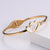 Women Metal Diamond Country Style Heart Stainless Steel Bangles