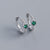 925 Sterling Silver Round Silver Diamond Inlay Stud Earrings