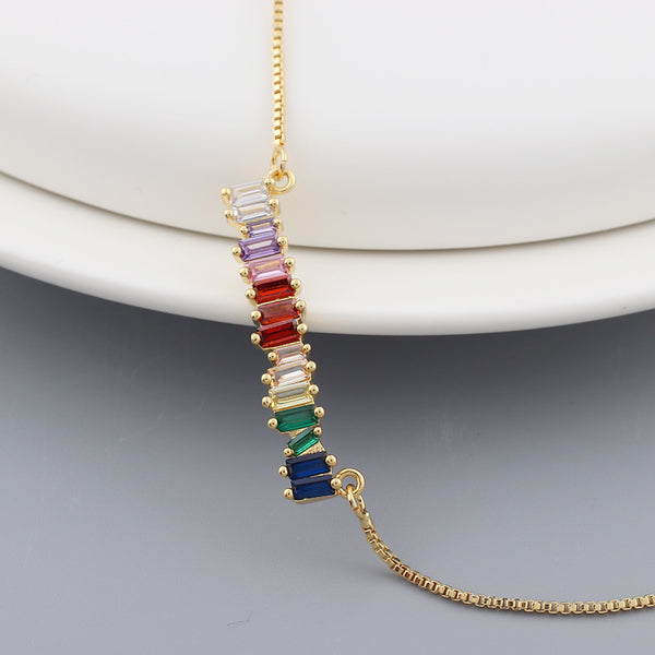 Vintage Retro Women Vintage Geometric Metal Retro Geometric Zircon Necklaces