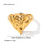 Women IG Style Heart Stainless Steel 18K Gold Plated Rings