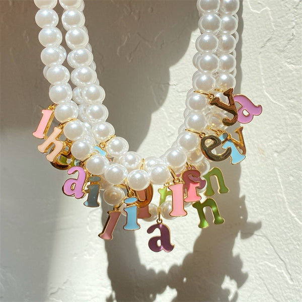 Letter Text Number Stainless Steel Necklaces