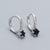 925 Sterling Silver Minimalist Round Geometric Silver Electroplating Earrings