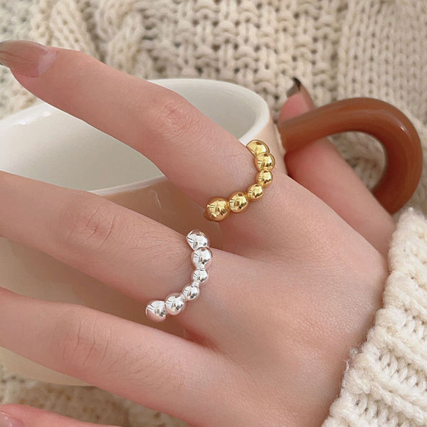 925 Sterling Silver Women Korean Chamfered Cube Heart Silver Rings