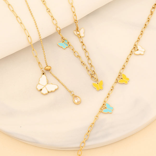 Fashion Animal Chinese Zodiac Stainless Steel Oil Dripping Necklaces