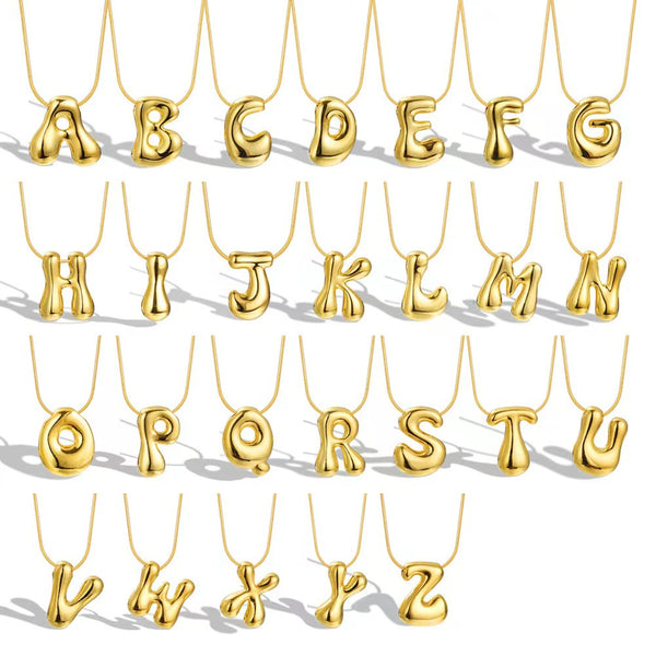 Letter Number Text Titanium Steel Electroplating Necklaces