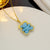 Cute Bear Cartoon Titanium Steel 18K Gold Plated Necklaces