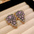 Medieval Droplet Droplet Geometric Alloy Diamond Inlay Earrings