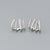 925 Sterling Silver Stripe Geometric Silver Diamond Inlay Stud Earrings