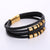 Men Minimalist Metal Patchwork Leather Electroplating String Bracelets