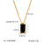 IG Style Quadrilateral Geometric Stainless Steel Zircon Inlay Necklaces