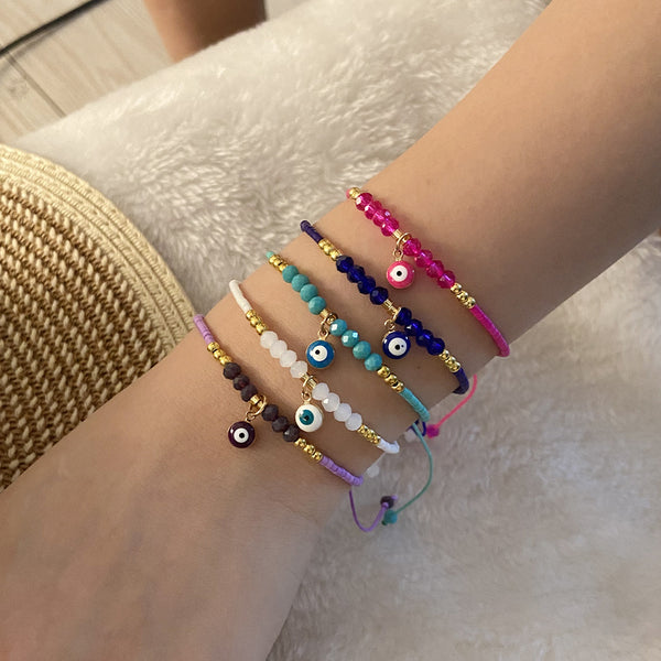 Women Expressive Eye Artificial Crystal Handmade Bracelets