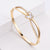 Women Korean Metal Diamond Bowknot Titanium Steel Electroplating Bangles