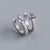 925 Sterling Silver Women Geometric Flower Silver Diamond Inlay Stud Earrings