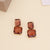 Women Fashion Geometric Glass Stud Earrings