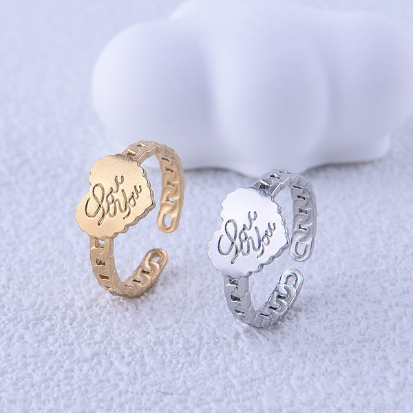 Korean Heart Titanium Steel Electroplating Rings