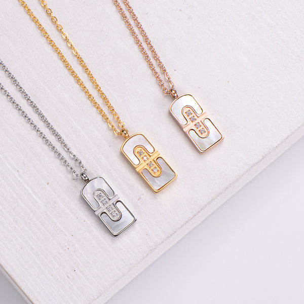 Natural Shell Doll Stainless Steel Electroplating Pendants