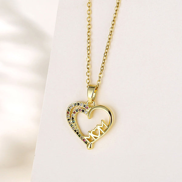 Women Minimalist Geometric Metal Heart Stainless Steel Electroplating Necklaces