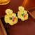 Flower Flower Alloy Diamond Inlay Earrings