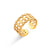 Women Fashion Stripe Geometric Stainless Steel 18K Gold Plated Rings