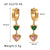 IG Style Circle Heart Tennis / Diamond Line Heart Geometric U-Shape Titanium Steel Electroplating Earrings