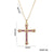 Moderate Luxury Cross Geometric Titanium Steel 18K Gold Plated Necklaces