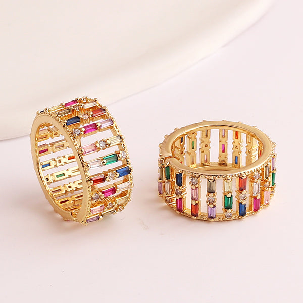 Women Circle Geometric Copper Electroplating Rings