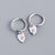 925 Sterling Silver Elegant Heart Heart Silver Diamond Inlay Stud Earrings