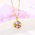 Korean Women Flower Titanium Steel Diamond Inlay Necklaces